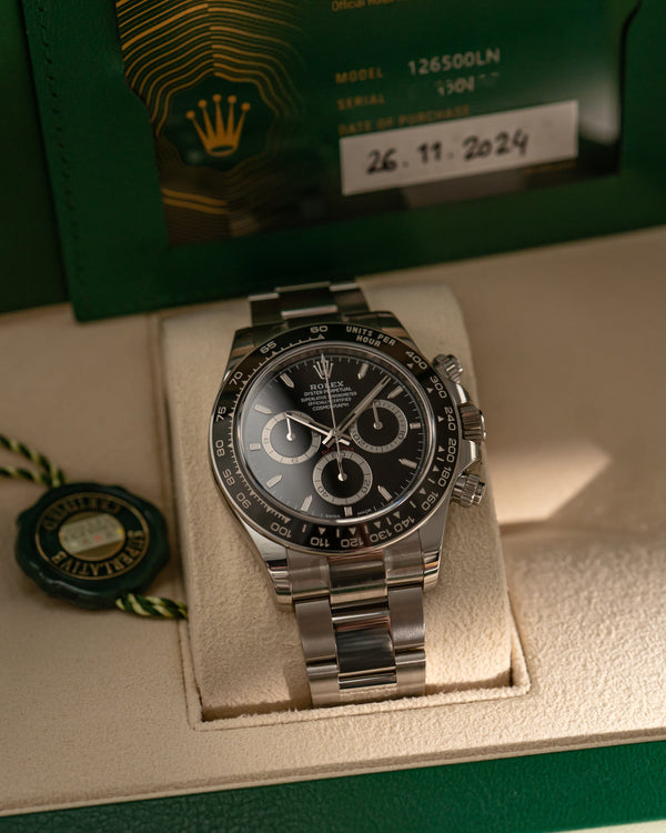 Rolex Cosmograph Daytona 126500LN - Black Dial - Full Set (2024)