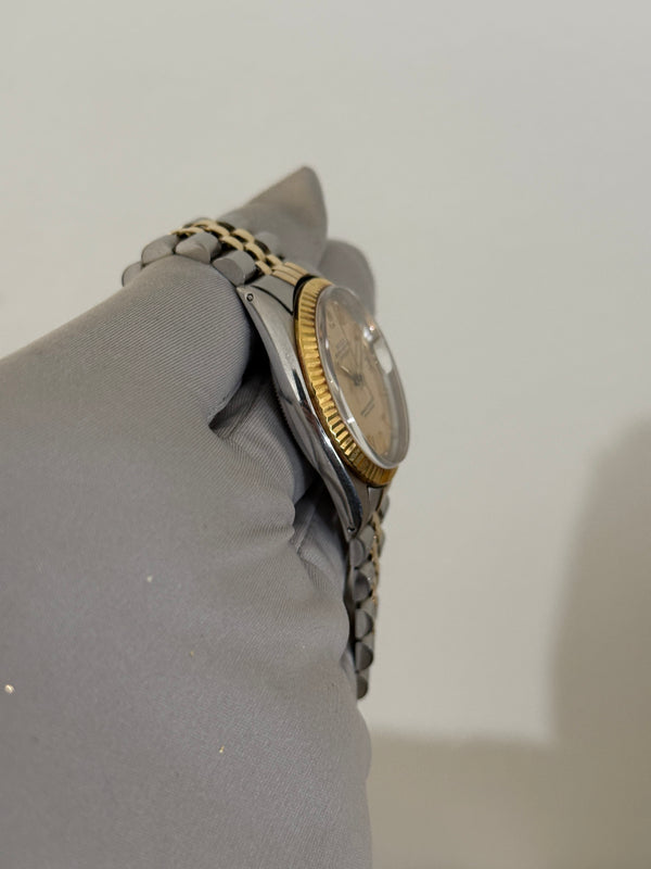 Rolex Watch Datejust 1601/3 - Champagne Linen Dial - Two-Tone Jubilee - ca. 1975