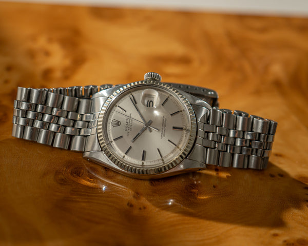 Rolex Watch Datejust 1601 - Silver Dial - White Gold Fluted Bezel - Watch Only - ca. 1973
