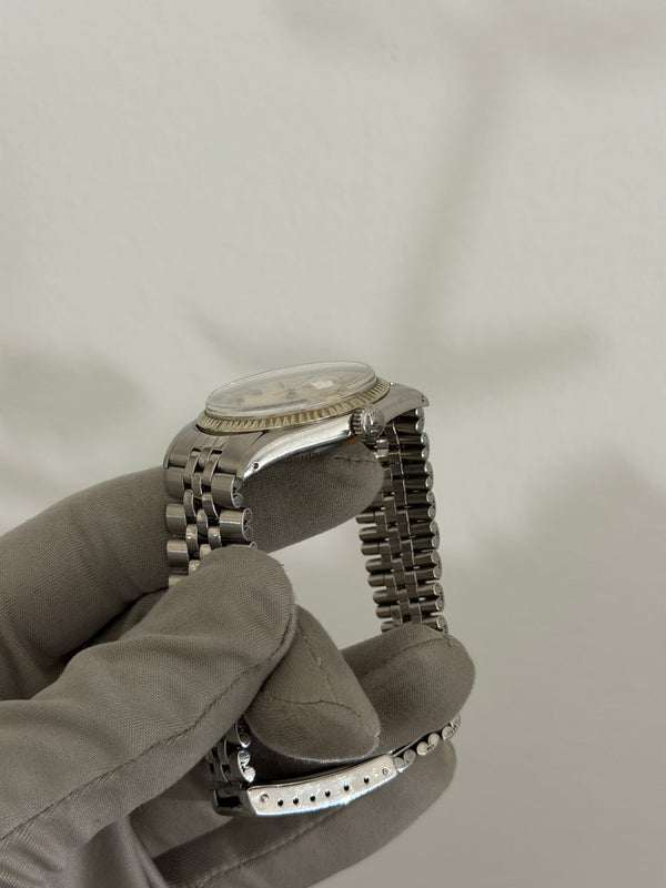 Rolex Watch Datejust 1601 - Silver Dial - White Gold Fluted Bezel - Watch Only - ca. 1973