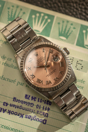 Rolex Datejust 16030 - Salmon Roman Dial - With Papers (1982)