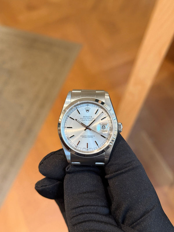 Rolex Watch Datejust 16200 - Silver Dial - Service Card Only - 2004