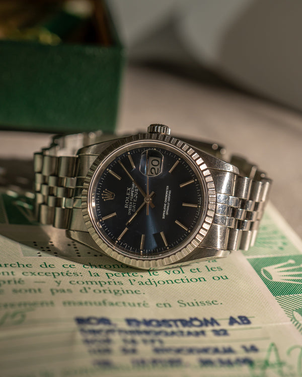 Rolex Datejust 16220 - Blue Dial - Full Set (1991)