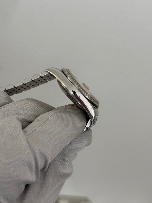 Rolex Watch Datejust 16220 - Engine-Turned Bezel - Silver Dial - Watch Only (1996)