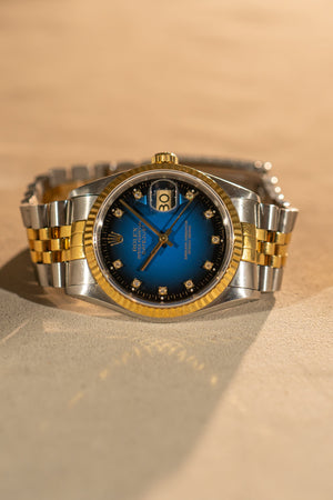 Rolex Datejust 16233 – Blue Vignette Diamond Dial (ca. 1993)