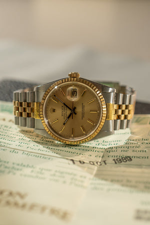 Rolex Datejust 16233 - Champagne Dial - With Papers (1989)