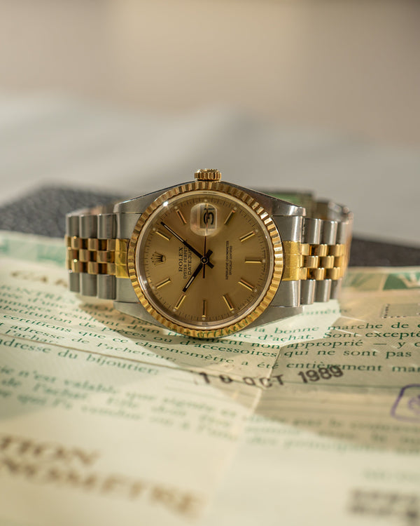 Rolex Datejust 16233 - Champagne Dial - With Papers (1989)