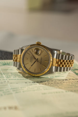 Rolex Datejust 16233 - Champagne Dial - With Papers (1990)