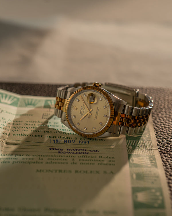 Rolex Datejust 16233 - Champagne Diamond Dial - With Papers (1991)