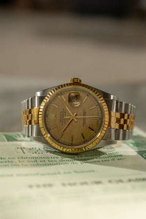 Rolex Datejust 16233 - Linen dial - With papers (ca. 1996)