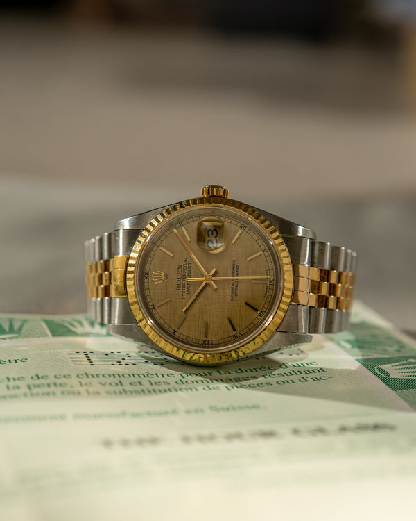 Rolex Datejust 16233 - Linen dial - With papers (ca. 1996)