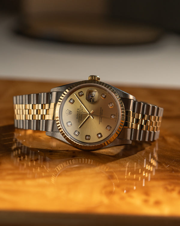 Rolex Watch Datejust 16233 - Two-Tone Champagne Diamond Dial - Watch Only - 1994