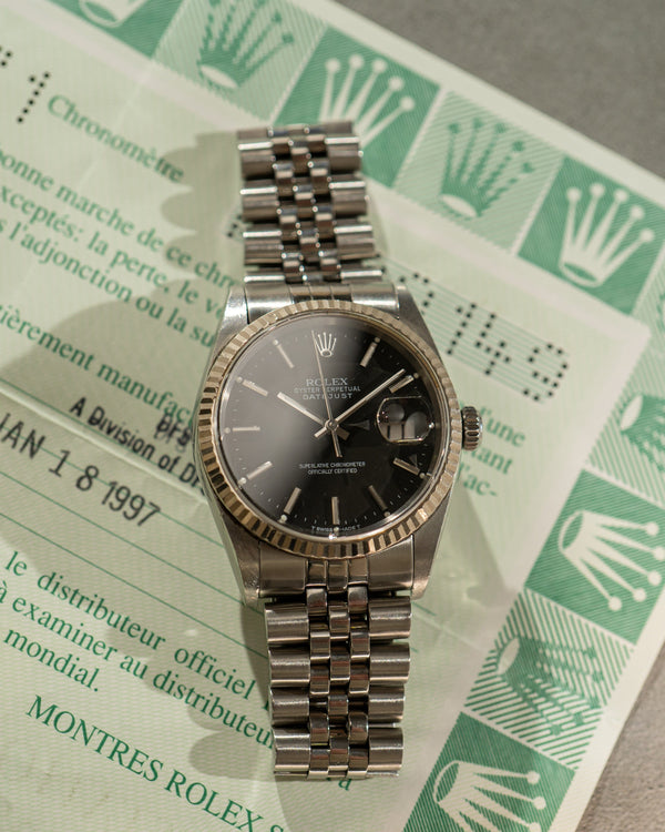 Rolex Datejust 16234 - Black Dial - With Papers (1997)