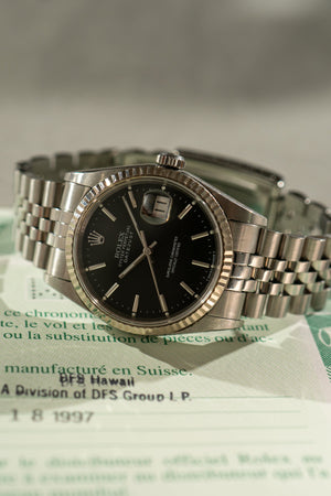 Rolex Datejust 16234 - Black Dial - With Papers (1997)
