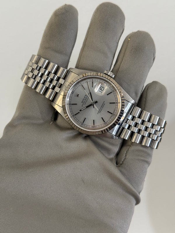 Rolex Watch Datejust 16234 - Silver Dial - Full Set - 1996