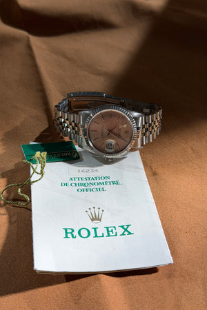 Rolex Watch Datejust 16234 - Silver Stick Dial - Papers & Serial Tag - 1995