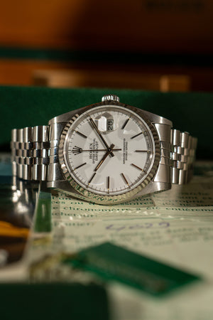 Rolex Datejust 16234 – White Porcelain Dial – Full Set (1992)