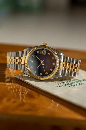 Rolex Watch Datejust 31 68273 - Blue Vignette Diamond Dial - Two-Tone - Papers Only - 1994