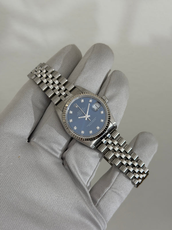 Rolex Watch Datejust 31 68274 - Blue Diamond Dial - Papers - 1988