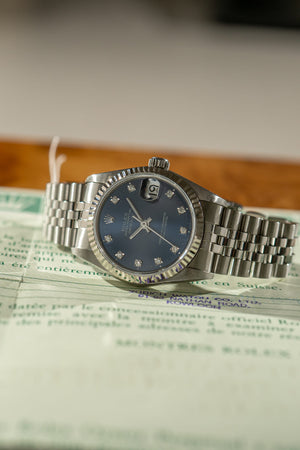 Rolex Watch Datejust 31 68274 - Blue Diamond Dial - Papers - 1988