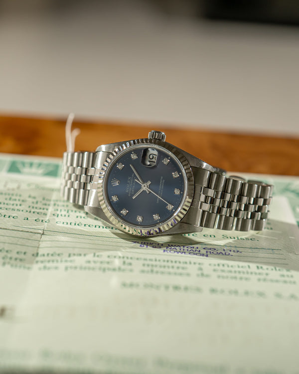 Rolex Watch Datejust 31 68274 - Blue Diamond Dial - Papers - 1988