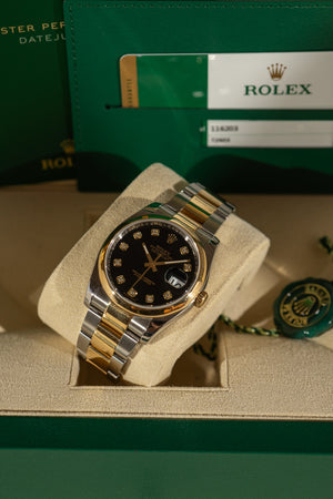 Rolex Datejust 36 116203 – Black Diamond Dial – Full Set (2015)