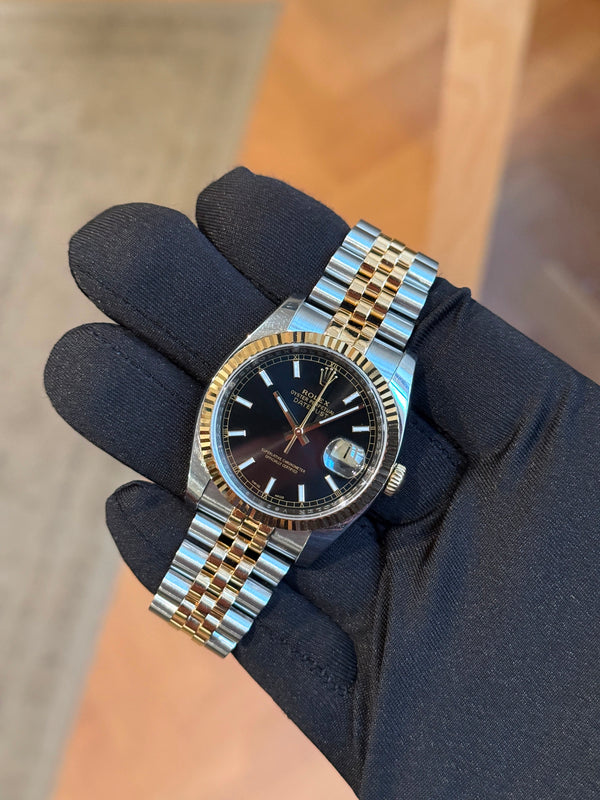 Rolex Watch Datejust 36 116233 - Black Dial - Two-Tone - Full Set - 2010