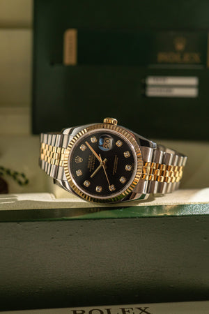 Rolex Watch Datejust 36 116233 - Black Diamond Dial - Full Set - 2014