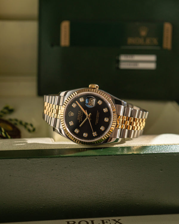 Rolex Watch Datejust 36 116233 - Black Diamond Dial - Full Set - 2014