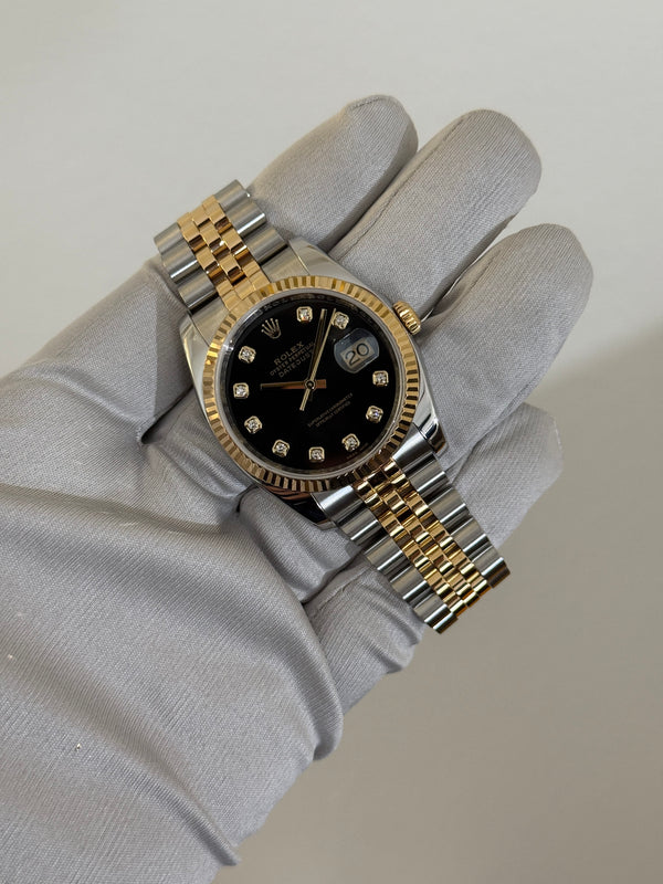 Rolex Watch Datejust 36 116233 - Black Diamond Dial - Full Set - 2014