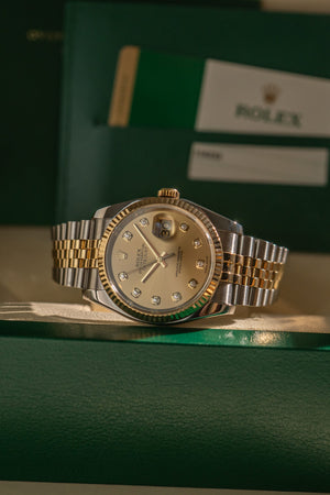 Rolex Watch Datejust 36 116233 - Champagne Diamond Dial - Box & Papers (2018)