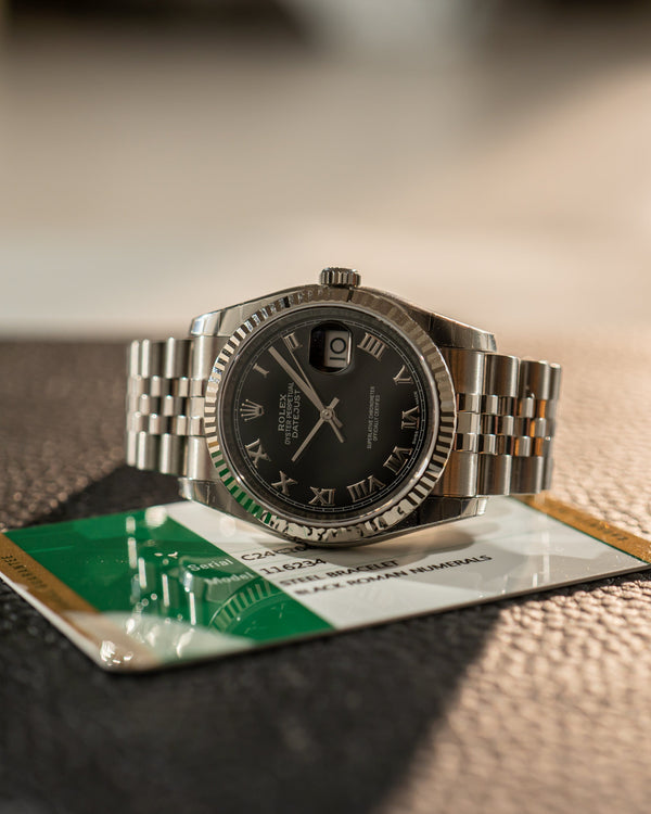 Rolex Datejust 36 116234 - Black Roman Dial - Unworn - With Card (2018)