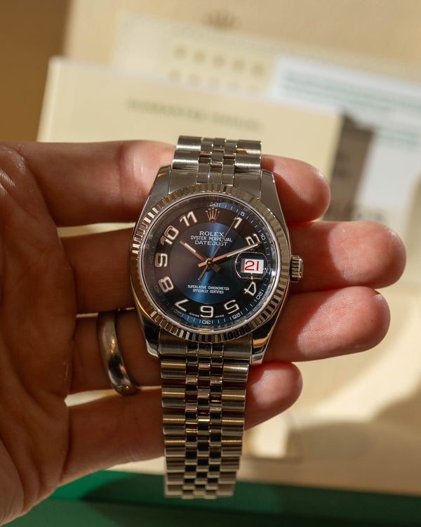 Rolex Datejust 36 116234 - Blue Arabic Dial - Jubilee - Box (2007)
