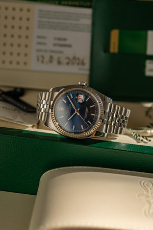 Rolex Watch Datejust 36 116234 - Blue Stick Dial - Rolex CPO - Full Set (2018)