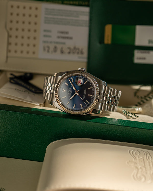 Rolex Watch Datejust 36 116234 - Blue Stick Dial - Rolex CPO - Full Set (2018)