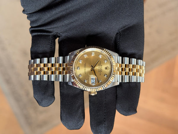 Rolex Watch Datejust 36 126233 - Champagne Diamond Dial - Two-Tone Jubilee (2018)