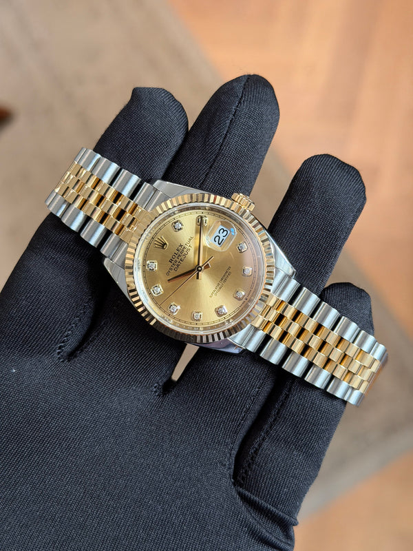 Rolex Watch Datejust 36 126233 - Champagne Diamond Dial - Two-Tone Jubilee (2018)