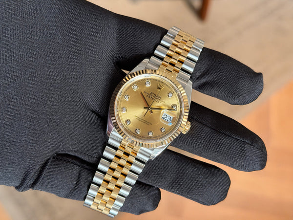 Rolex Watch Datejust 36 126233 - Champagne Diamond Dial - Two-Tone Jubilee (2018)