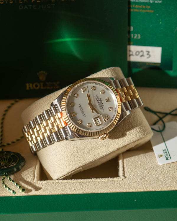 Rolex Datejust 36 126233 - Mother of Pearl Diamond Dial - Full Set (2023)