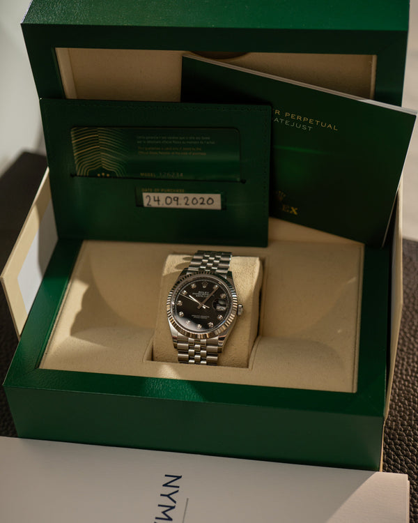 Rolex Datejust 36 126234 – Black Diamond Dial – Full Set (2020) - Original Receipt