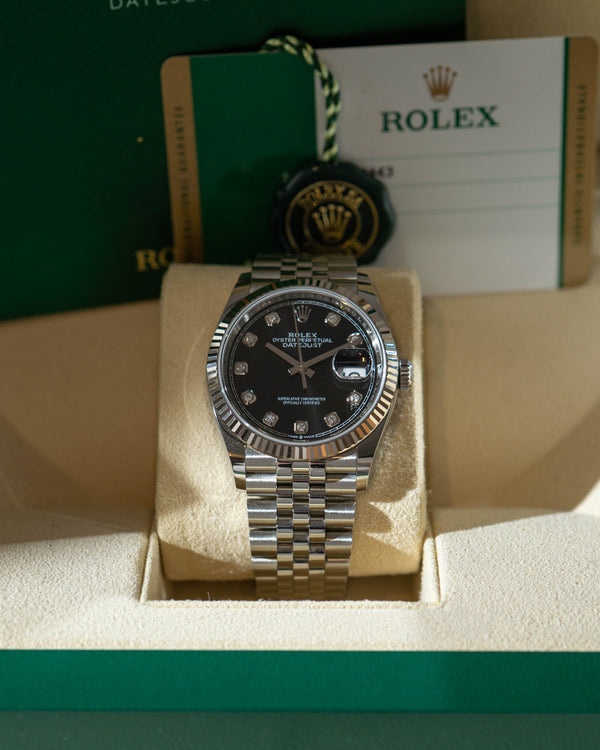 Rolex Datejust 36 126234 - Black Factory Diamond Dial - Box & Certificate (2020)
