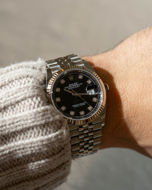 Rolex Datejust 36 126234 - Black Factory Diamond Dial - Box & Certificate (2020)