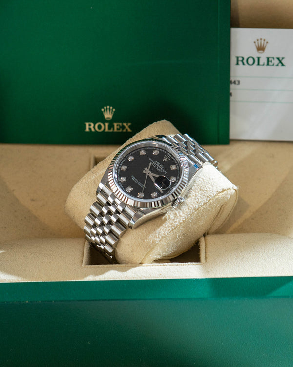 Rolex Datejust 36 126234 - Black Factory Diamond Dial - Box & Certificate (2020)