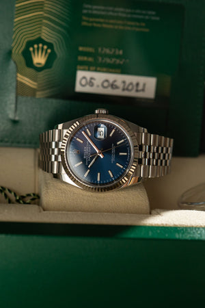 Rolex Watch Datejust 36 126234 - Blue Dial - Full Set - 2021