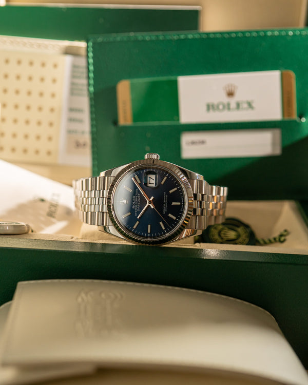 Rolex Watch Datejust 36 126234 - Blue Dial Jubilee - Full Set with Rolex CPO - 2020