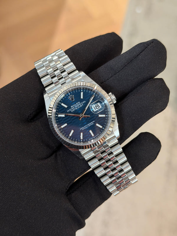 Rolex Watch Datejust 36 126234 - Blue Fluted Motif Dial - Box & Card - 2023