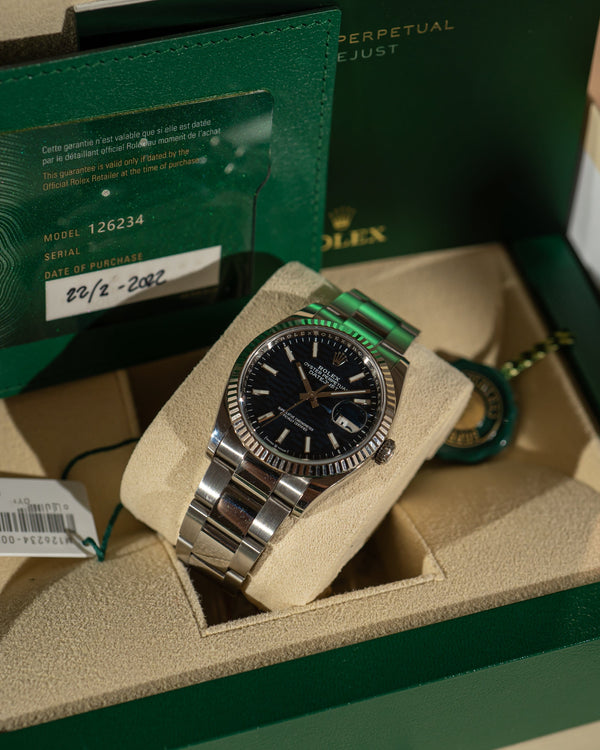 Rolex Datejust 36 126234 – Blue Motif Dial – Full Set (2022)