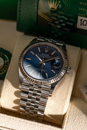 Rolex Watch Datejust 36 126234 - Blue Sunburst Dial - Full Set (2020)