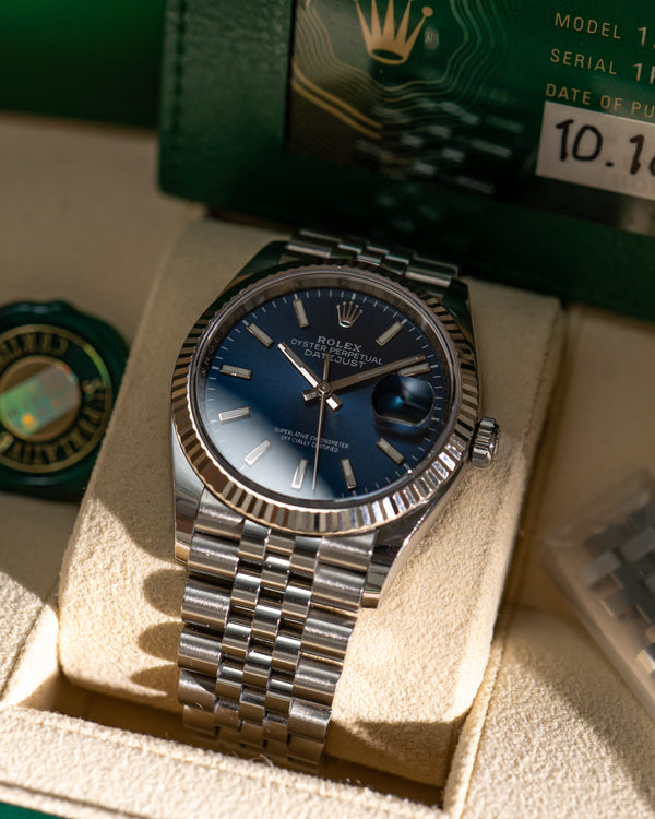 Rolex Watch Datejust 36 126234 - Blue Sunburst Dial - Full Set (2020)