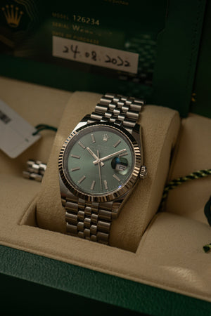 Rolex Datejust 36 126234 – Green Dial – Box & Card (2022) - White tag - Swedish sold